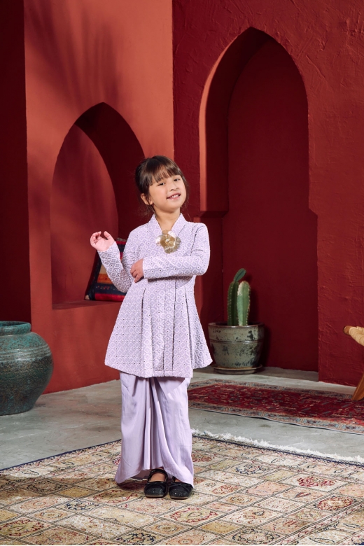 ELFIYAA KEBAYA SULAM ( girl ) - Light Lilac