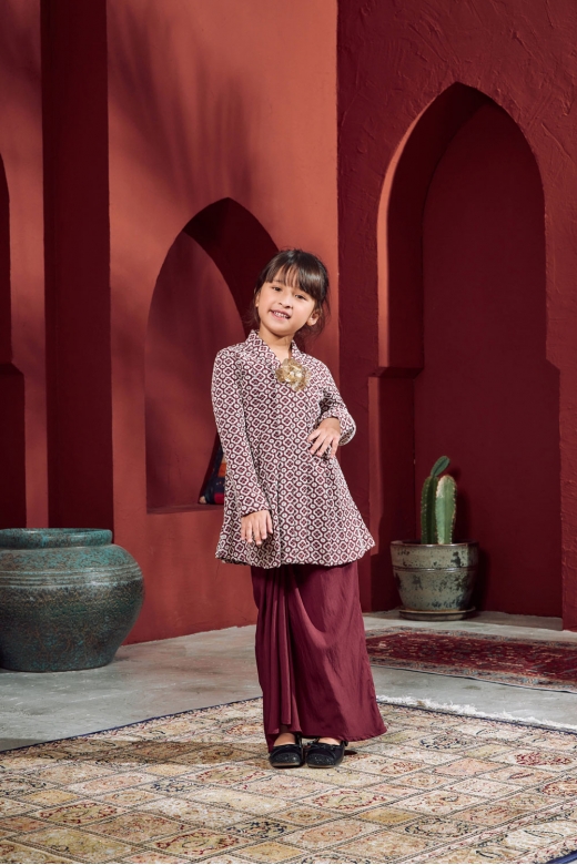 ELFIYAA KEBAYA SULAM ( girl ) - VINTAGE MAROON