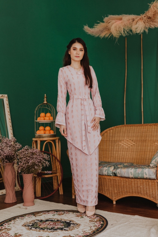 Priyanka Saree Kebaya - Dusty pink