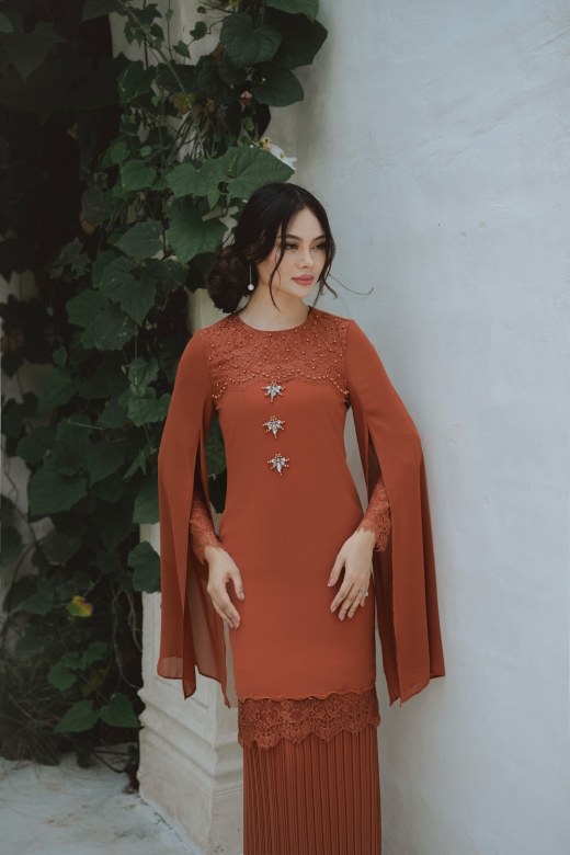 Elysia Long Kurung - Brick