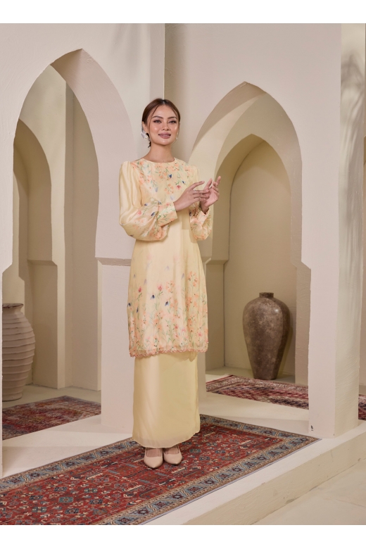 Iris Riau Modern Kurung - baby yellow