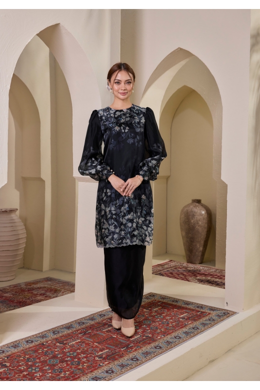 Iris Riau Modern Kurung - black
