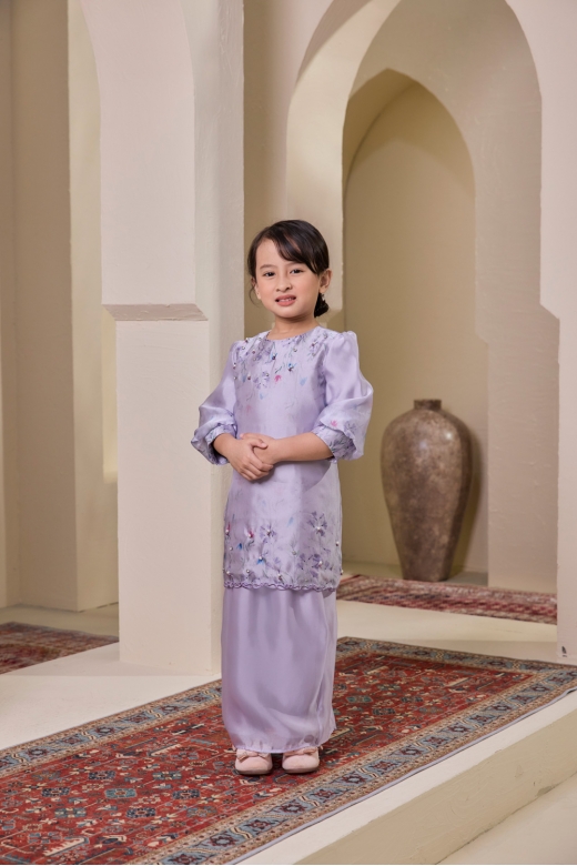 Iris Riau Modern Kurung ( Girl )   - Lilac