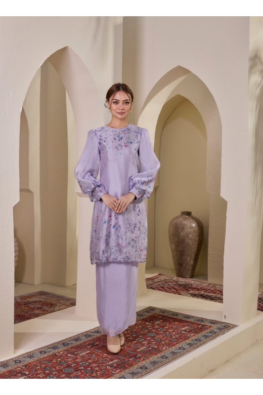 Iris Riau Modern Kurung - Lilac