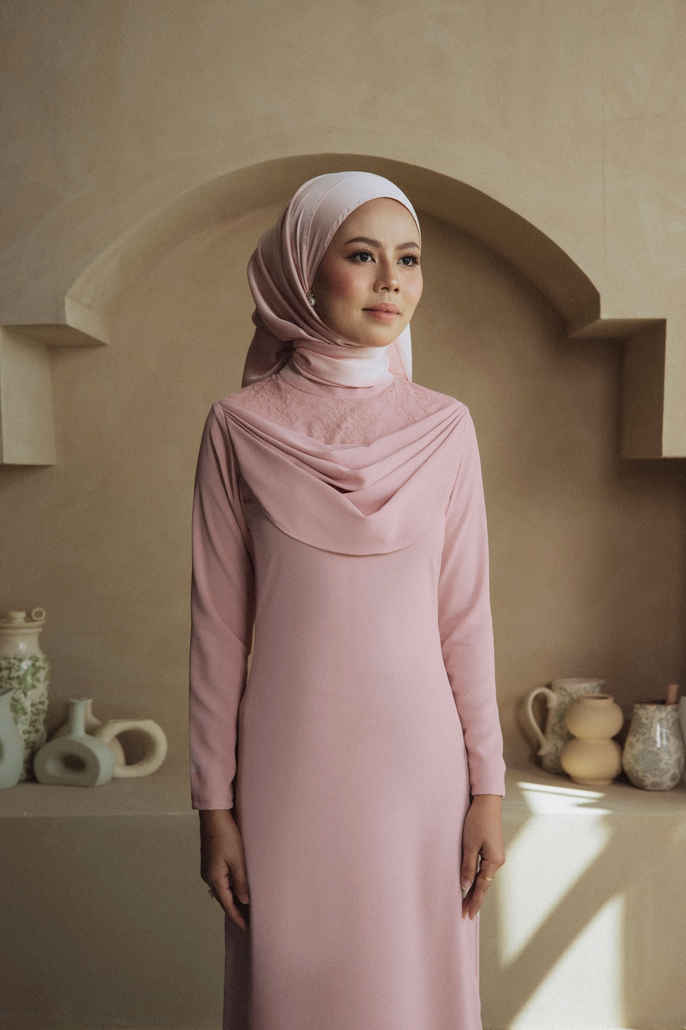 dress rose gold hijab Dusty Rose Gold Premium Chiffon Hijab main image 1