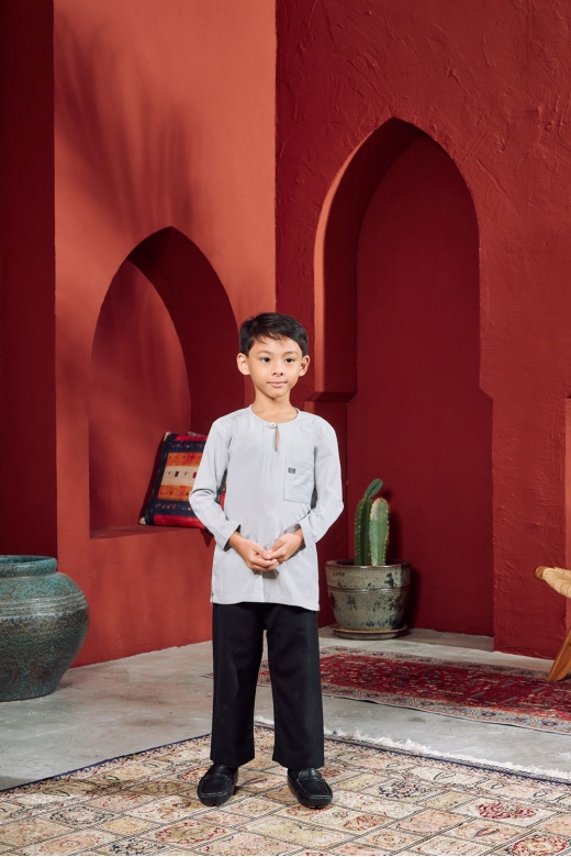 Rumii Johor Tops ( Boy ) - Grey