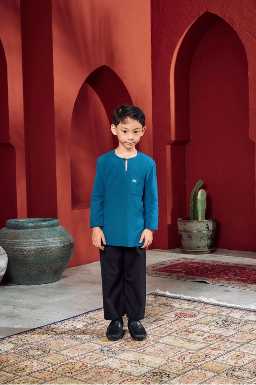 Rumii Johor Tops ( Boy ) - Teal Blue
