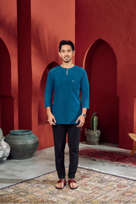 Rumii Johor Tops - Teal Blue